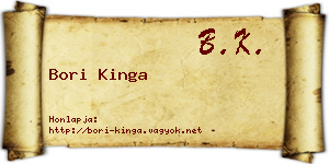 Bori Kinga névjegykártya