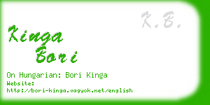 kinga bori business card